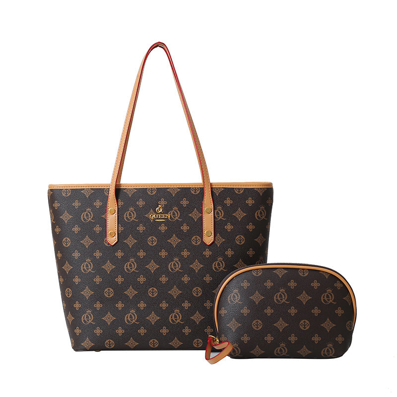 Printed mother and child bag versatile shoulder tote bag