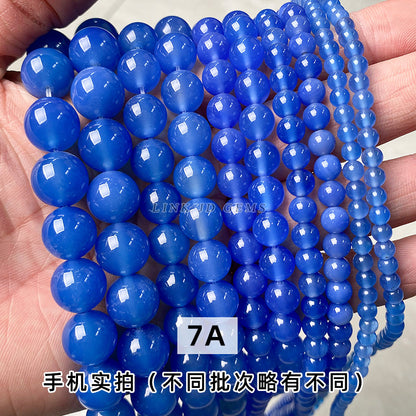 Blue agate loose beads