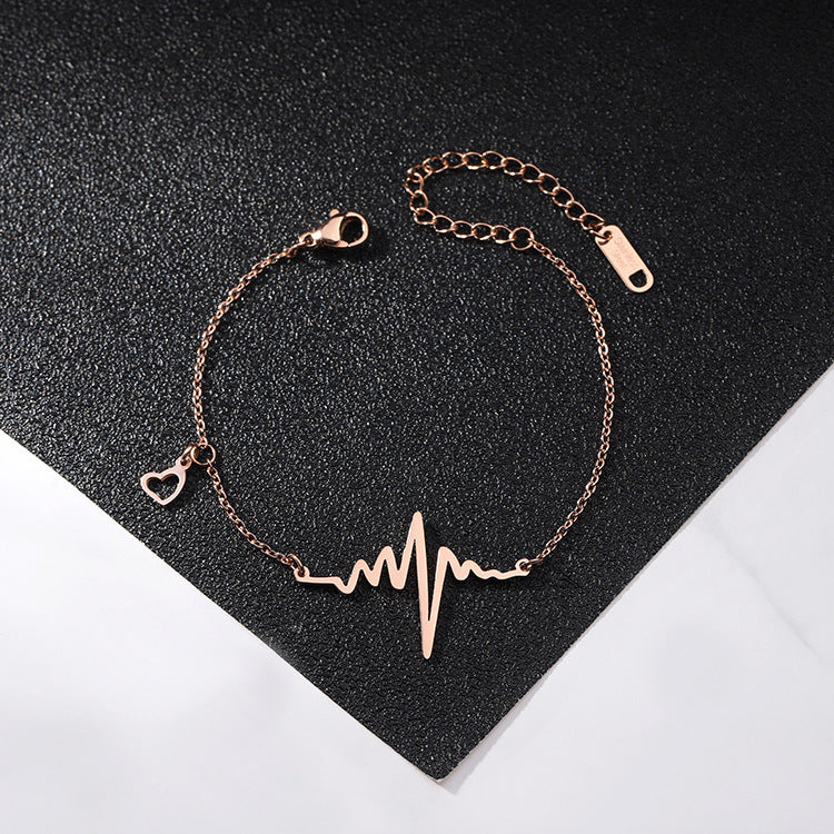 EKG Titanium Steel Bracelet, Beach Jewelry