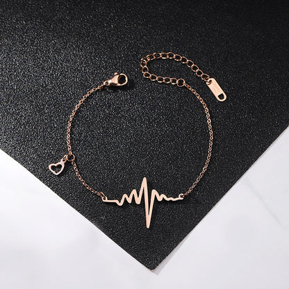 EKG Titanium Steel Bracelet, Beach Jewelry