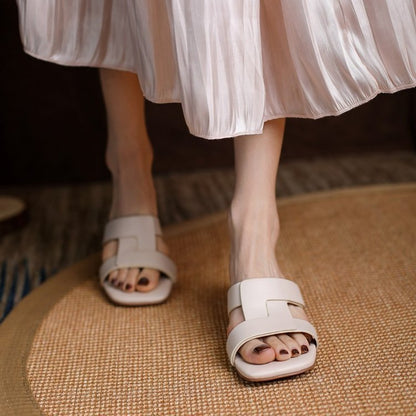Retro half-drag sandals
