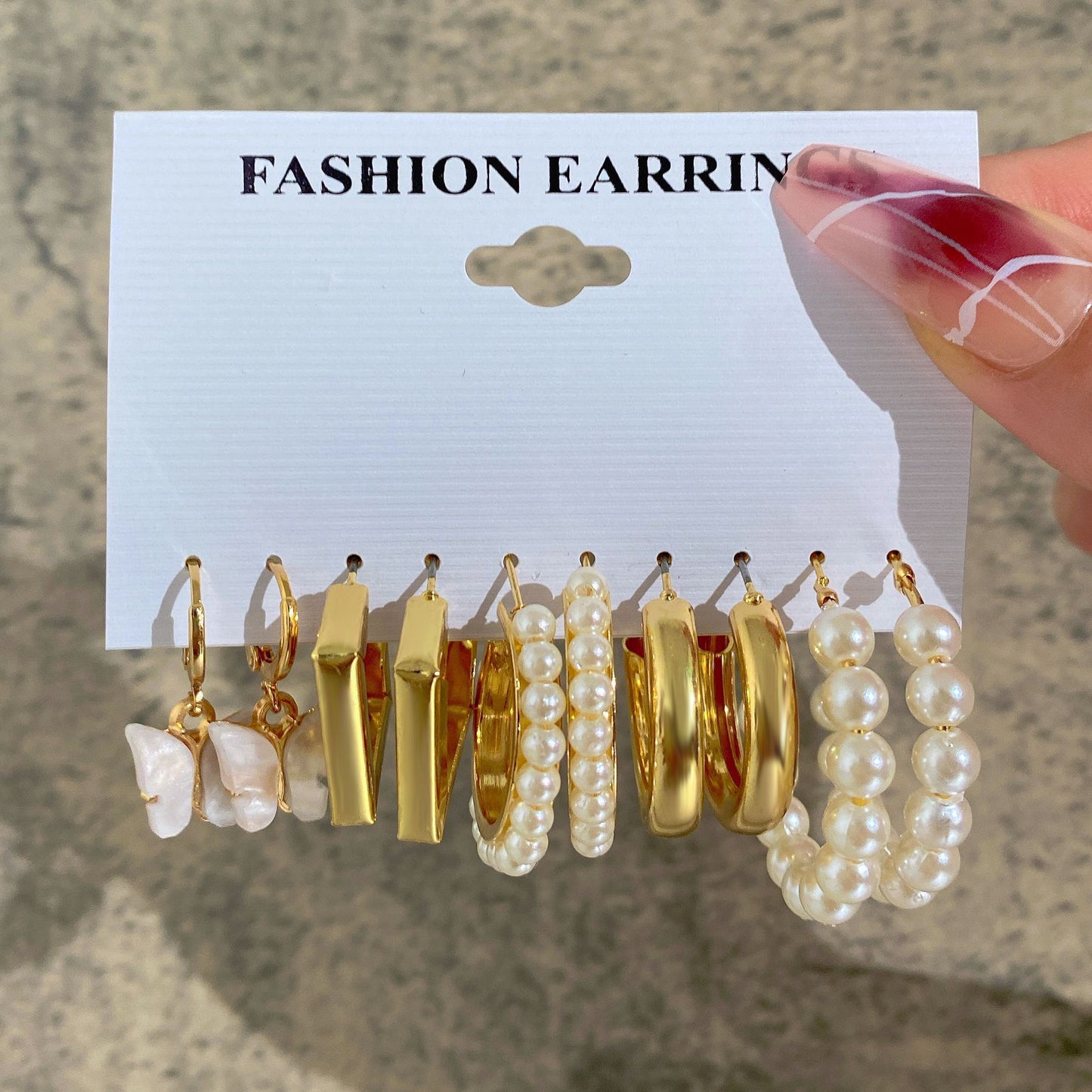 6-Piece Love & Pearl Earring Set