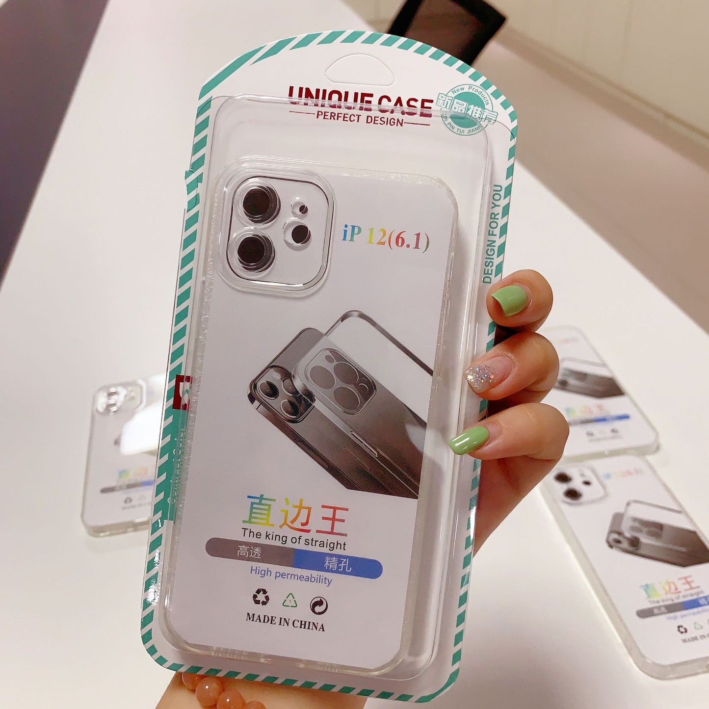 Funda Straight Edge King para iPhone 15 Pro 13 XR, transparente, cobertura completa 