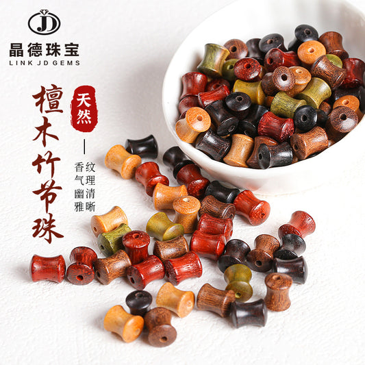 Green sandalwood slub beads Golden silk sandalwood loose beads