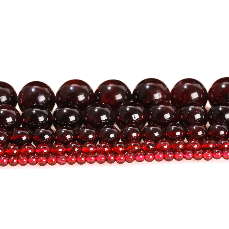 Garnet loose beads DIY jewelry accessories round bead bracelet