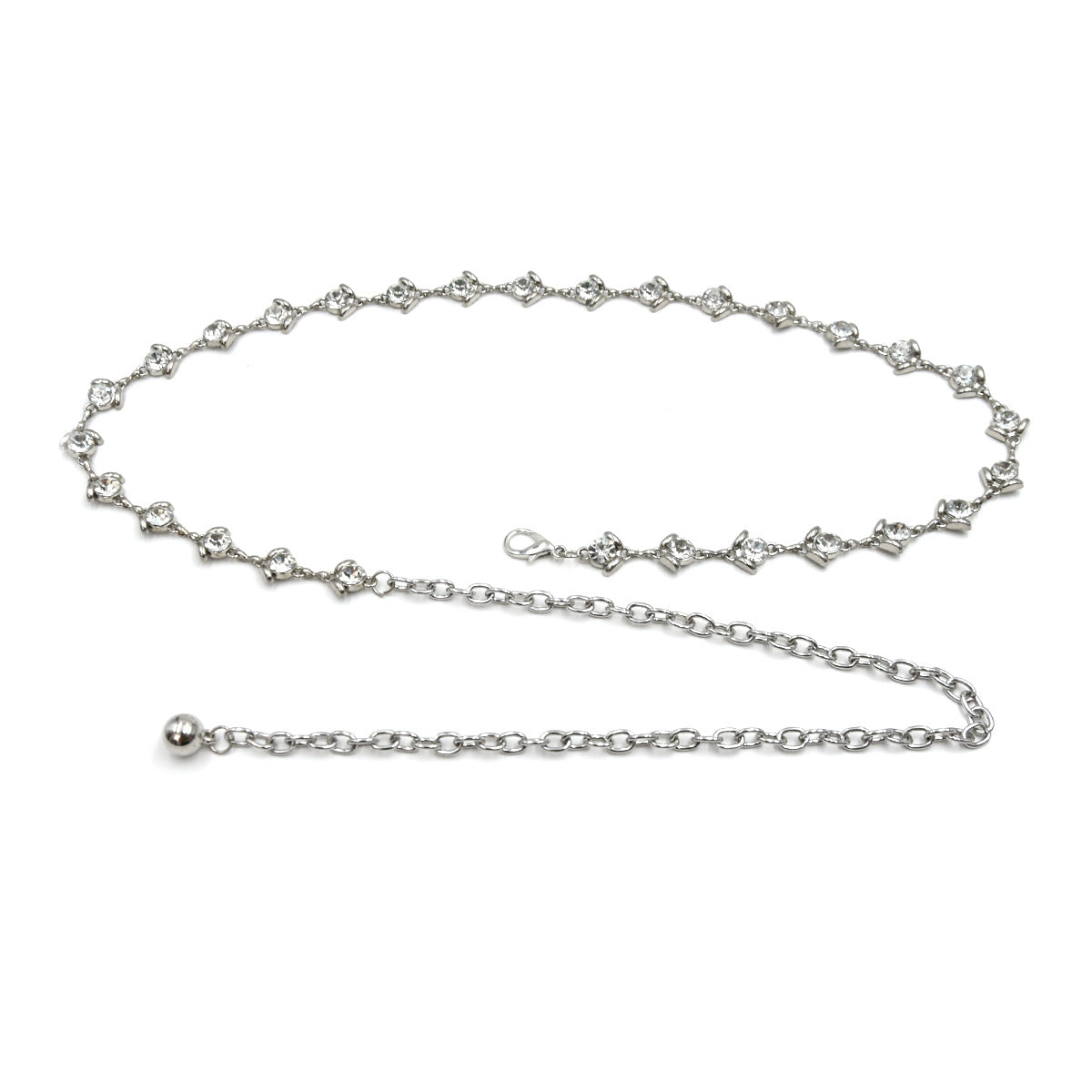 Decorative waist chain women's rhinestones inlaid with fine metal