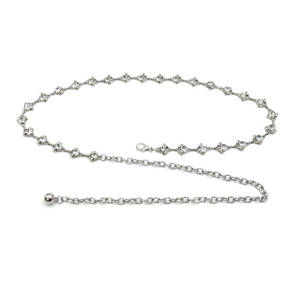 Decorative waist chain women's rhinestones inlaid with fine metal