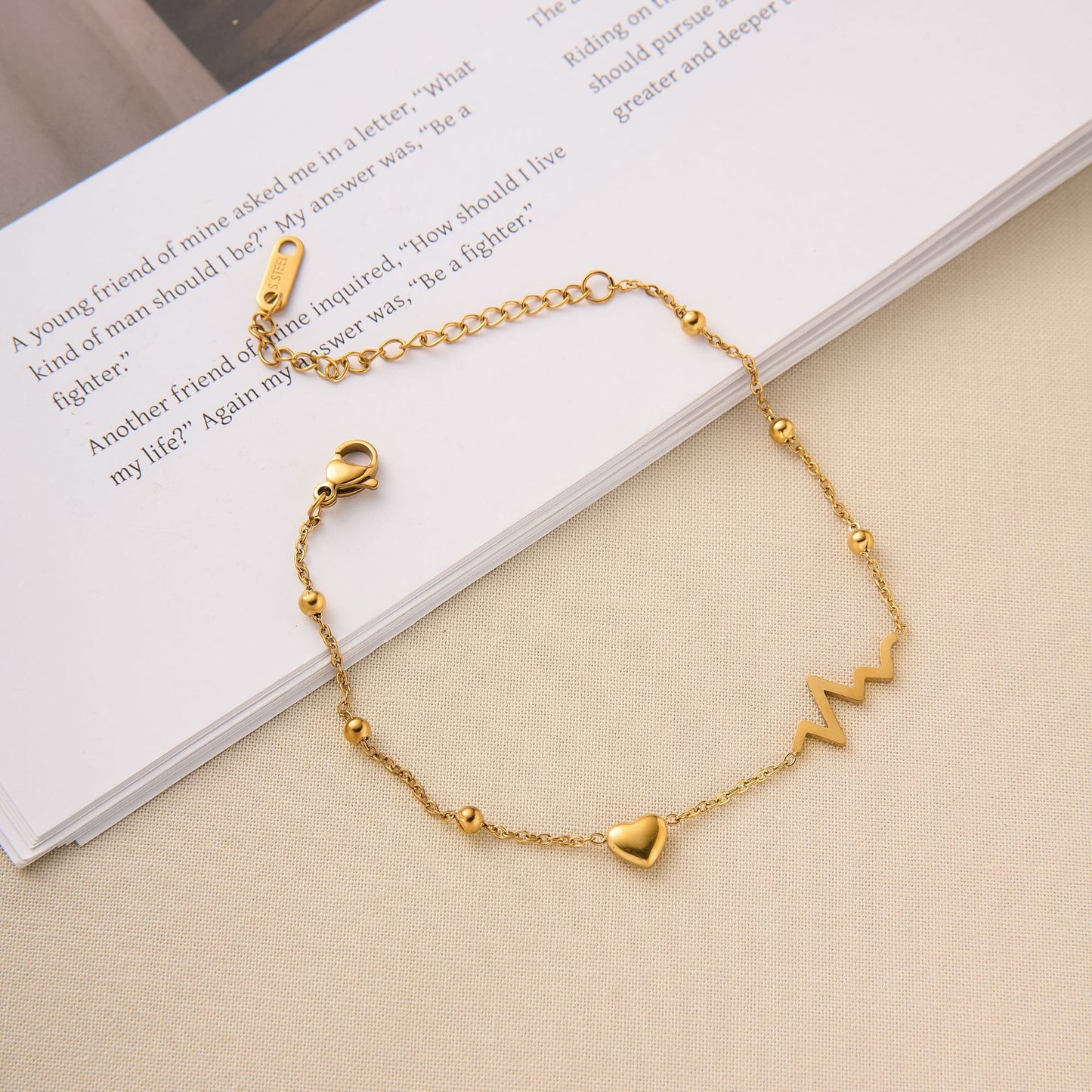 Titanium Steel ECG Love Bracelet