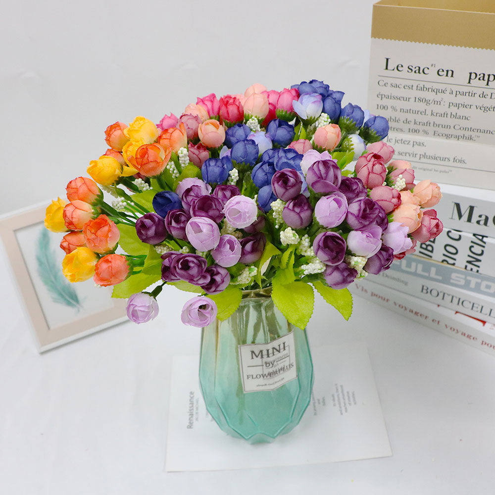 Artificial flower 15 heads star bud mini rose