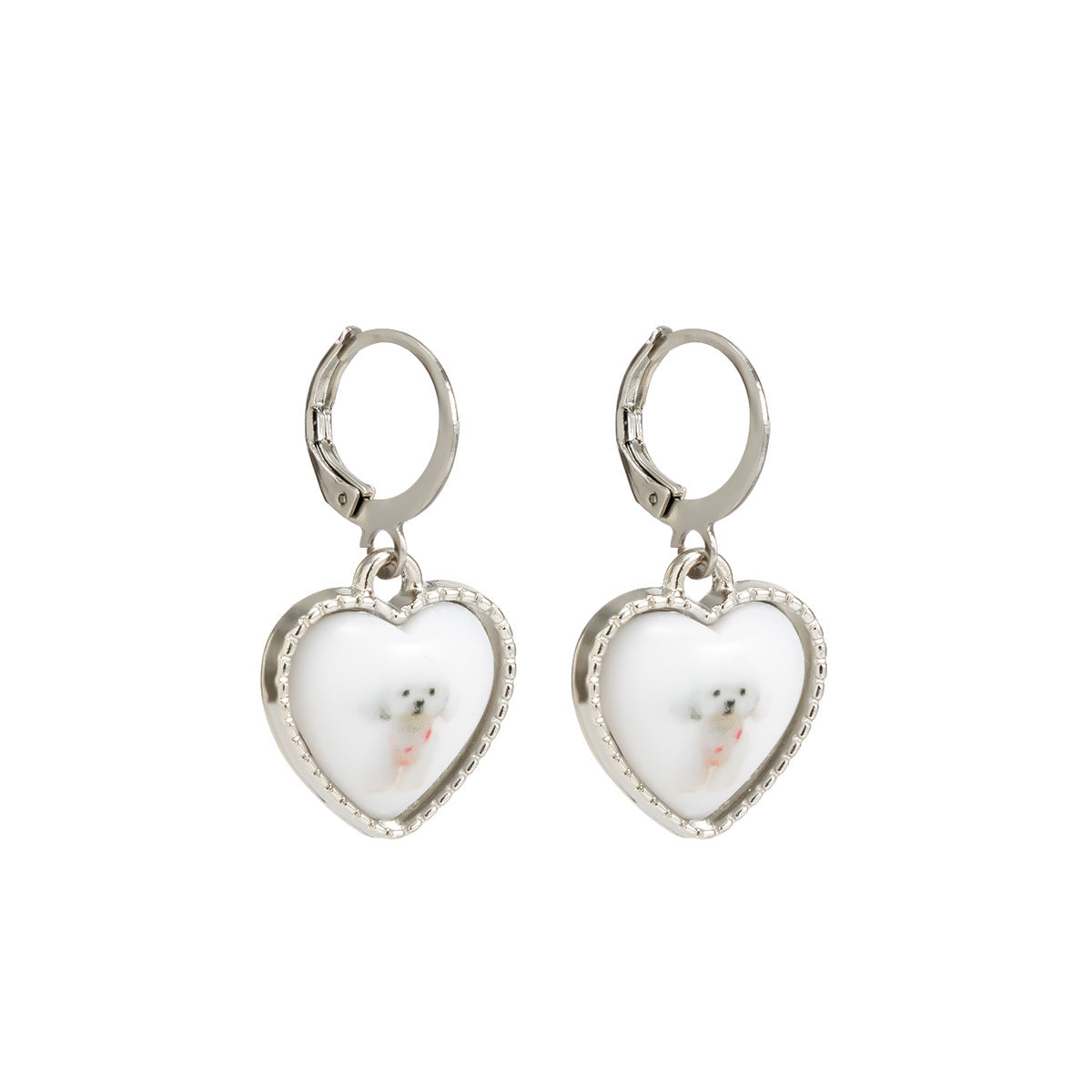 Acrylic pendant earrings.