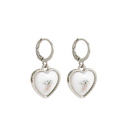 Acrylic pendant earrings.