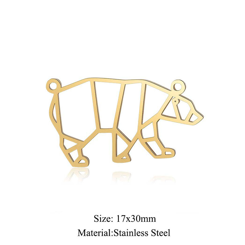 5 pcs/titanium steel large accessories paper-cut animal pendant