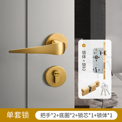 Brass door lock gold silver lock
