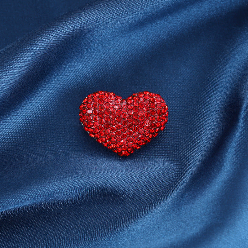 Red Love Rhinestone Brooch