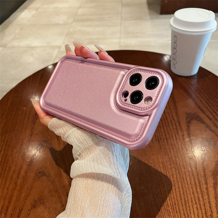 Apple 15 Pro Fat Leather Business iPhone 11/12 Simple Solid Color