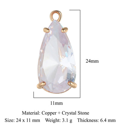 Colgante de cristal de cobre con forma de mariposa y gota de agua 