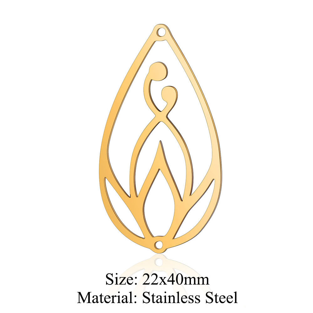 5pcs/pack of ginkgo biloba titanium steel pendant