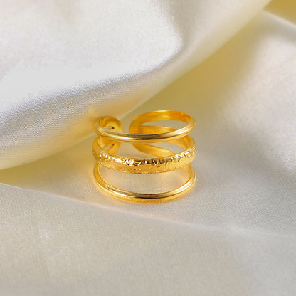 Three-layer open ring