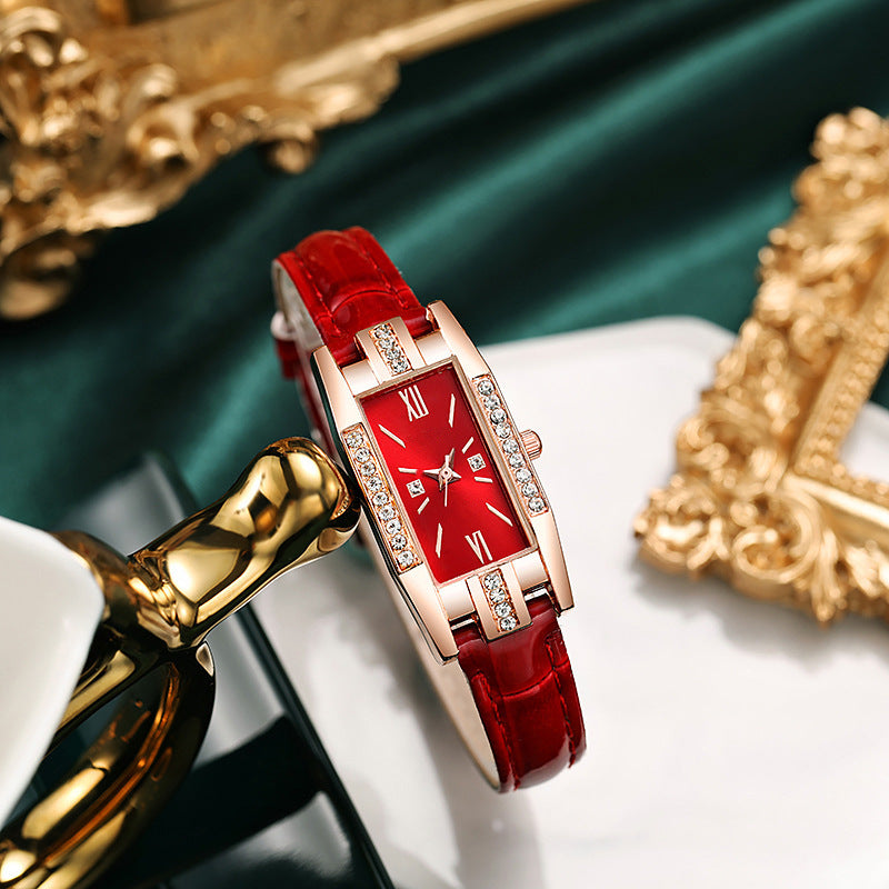 Watch Square Jewelry Rose Gift Box Set