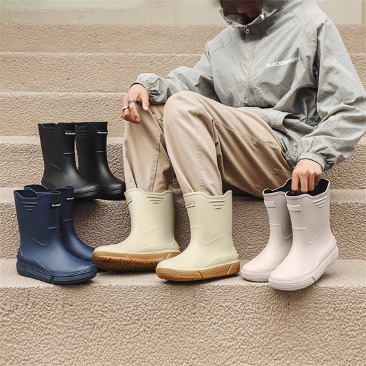 Thick-soled wear-resistant rain boots for men
