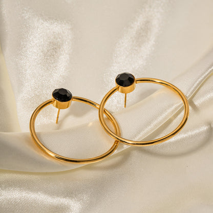 Faceted Circle Earrings