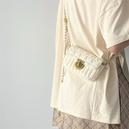 Versatile diamond lock chain small bag