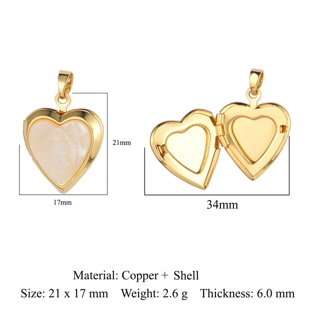 Copper zircon pendant peach heart owl DIY