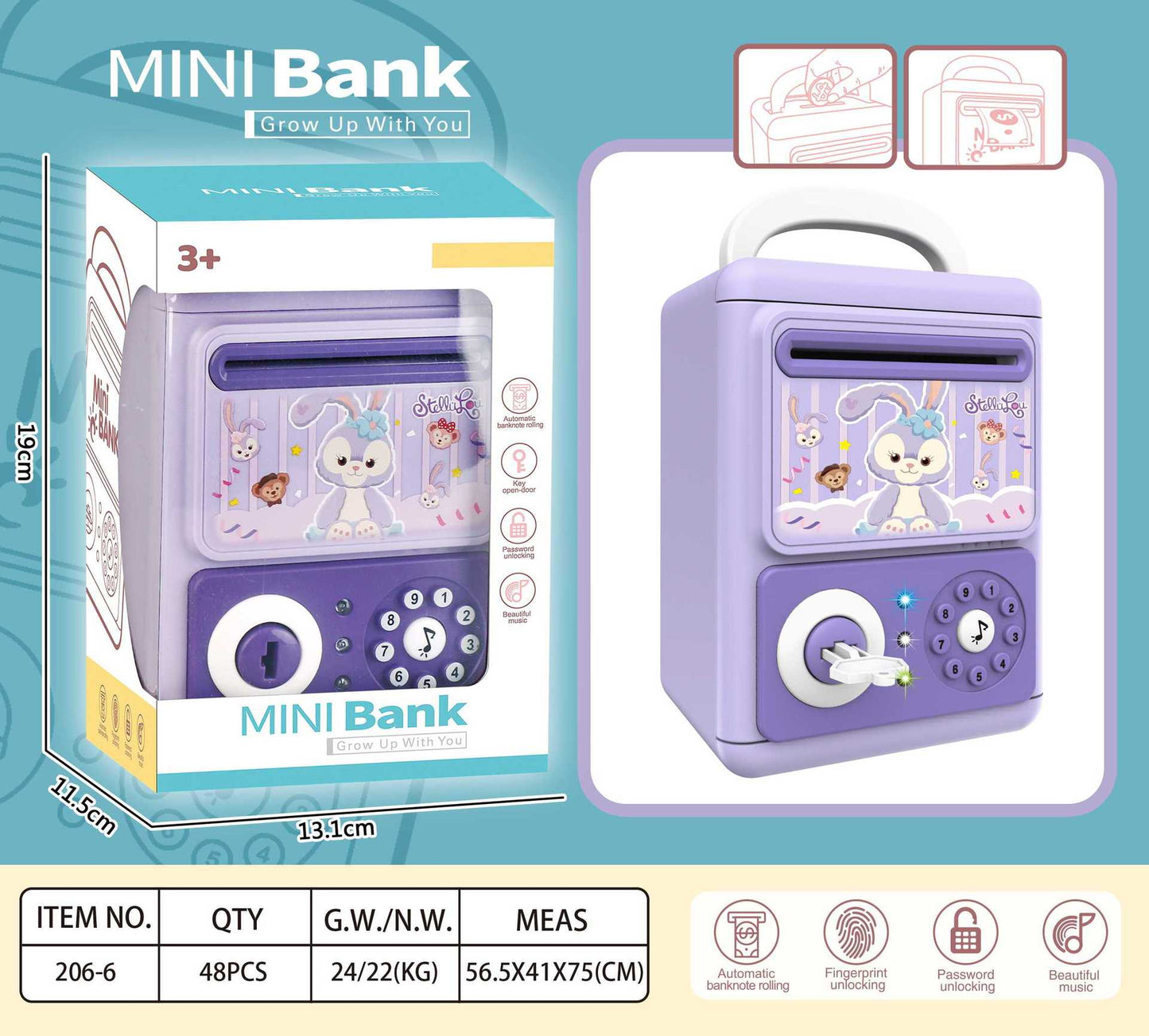 Fingerprint Money Bank, Password Safe for Boys and Girls