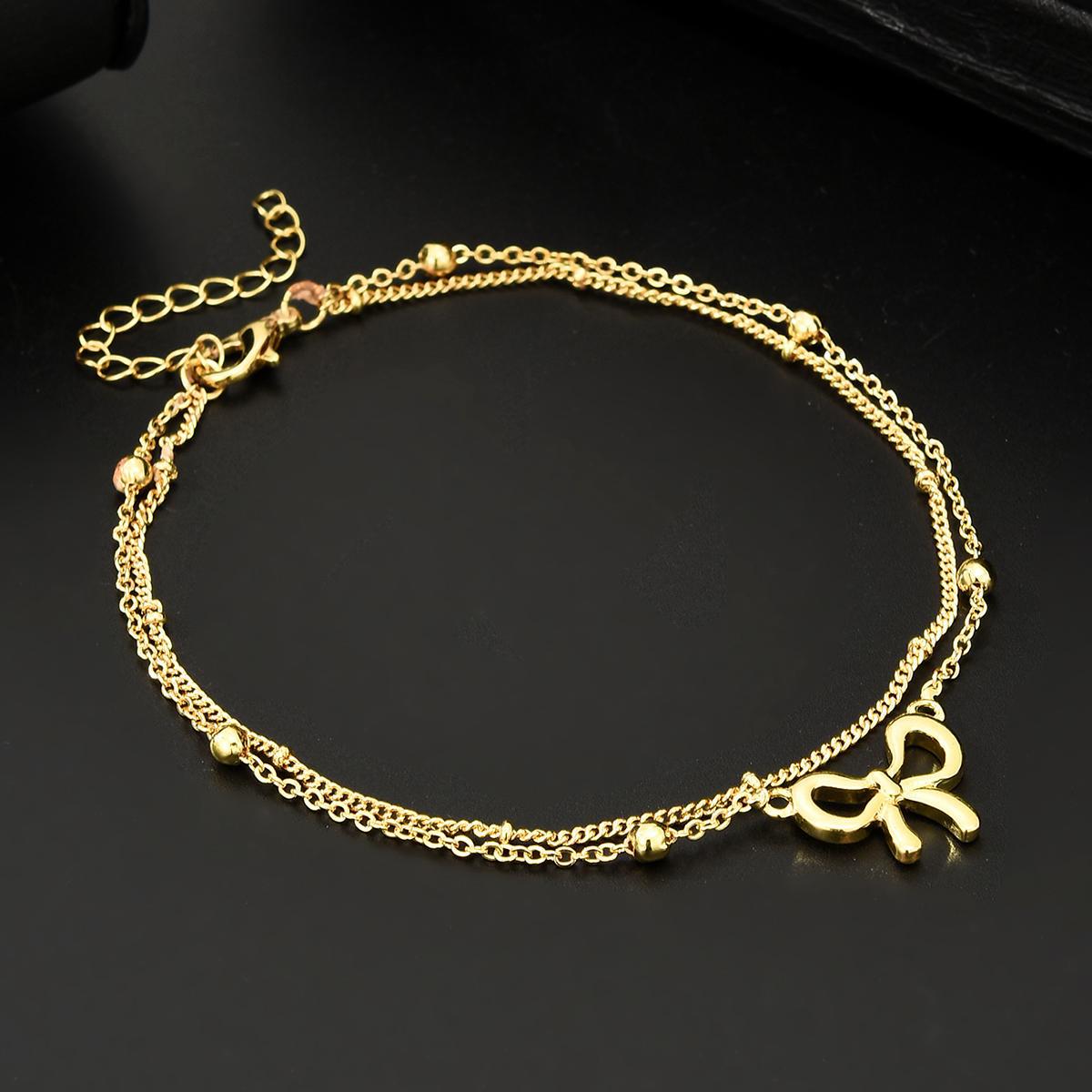 Bow Double-Layer Anklet
