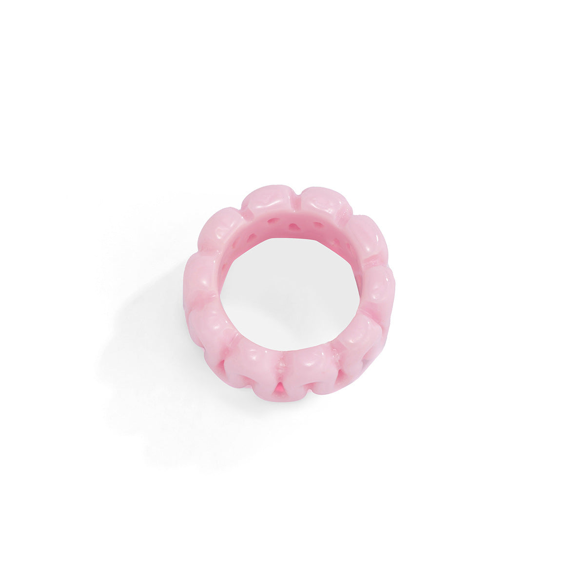 Anillo liso de resina cepillada con borde ancho 
