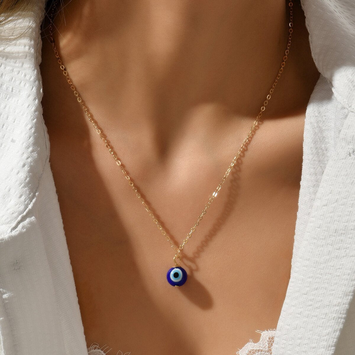 Blue Eye Guardian Pendant Necklace