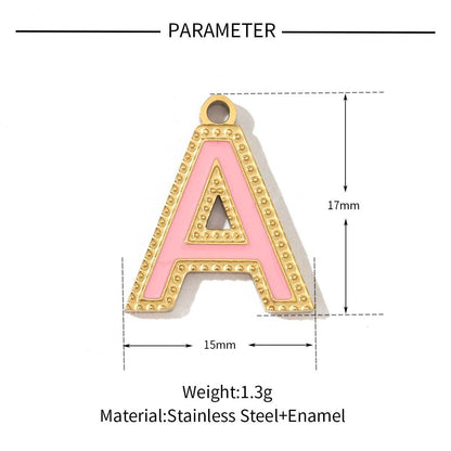 Colorful letter titanium steel necklace pendant