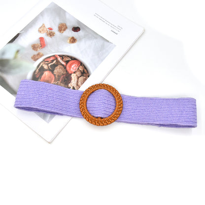 Cotton and linen elastic woven elastic belt