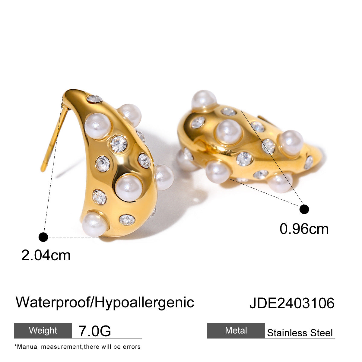 Teardrop Shaped Rhinestone Earrings
