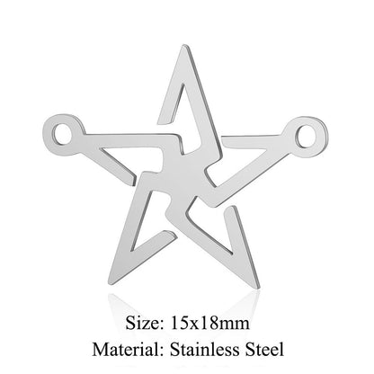 Colgante de acero de titanio con hexagrama y pentagrama, paquete de 5 unidades 