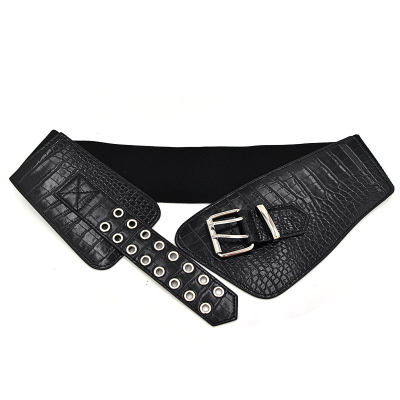 Elastic decorative pin buckle belt