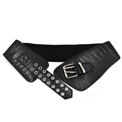 Elastic decorative pin buckle belt