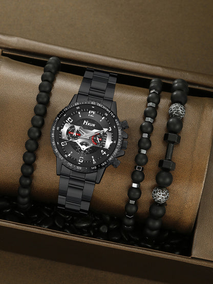 Men's Watch Punk Woven Bracelet Set