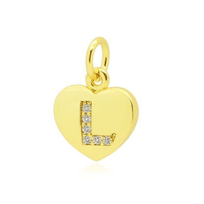 5 pcs/pack of 26 English letter copper micro-inlaid pendants