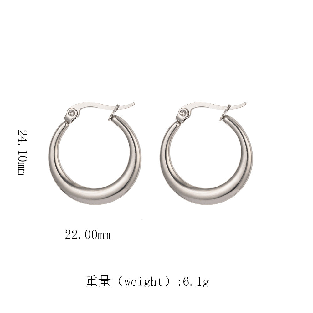 18K Gold Titanium Steel Geometric Earrings