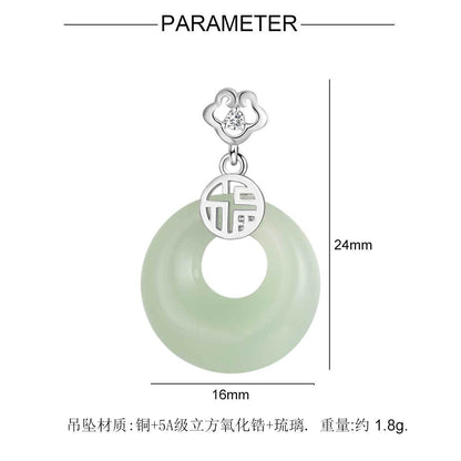 Colgante de collar entrelazado con espigas de trigo 