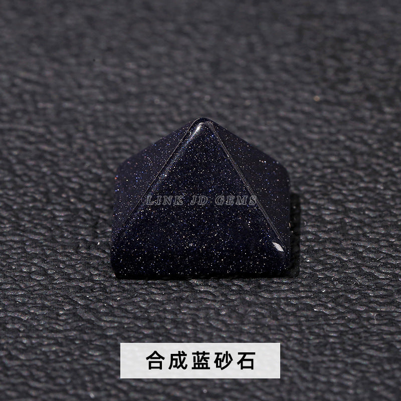 Crystal pyramid ring surface agate jade ring surface