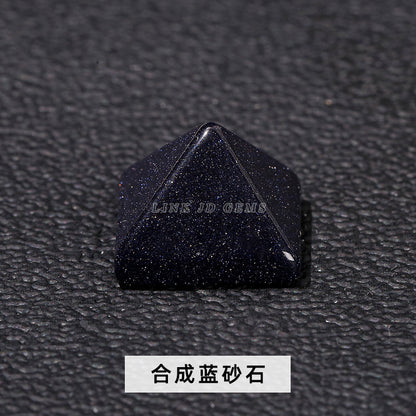 Crystal pyramid ring surface agate jade ring surface