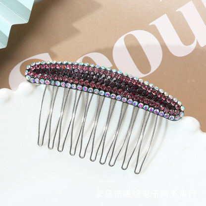 Acrylic rhinestone color pressure hair plug comb hairpin