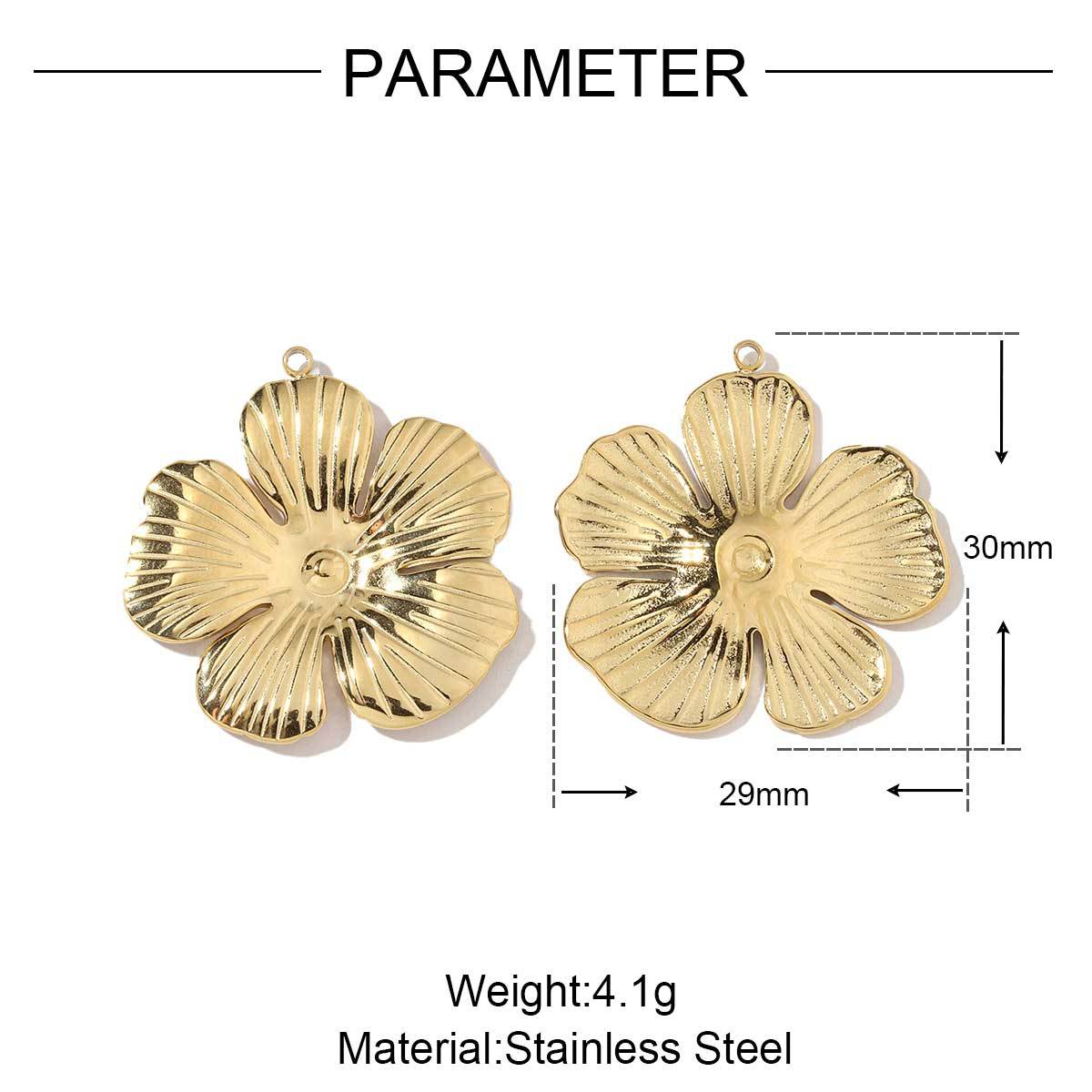 Two-color daisy leafy flower titanium steel pendant