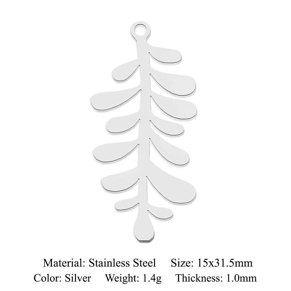 5 pcs/pack, mushroom flower titanium steel pendant.