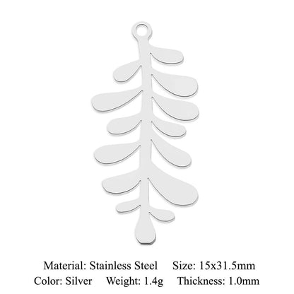 5 pcs/pack, mushroom flower titanium steel pendant.