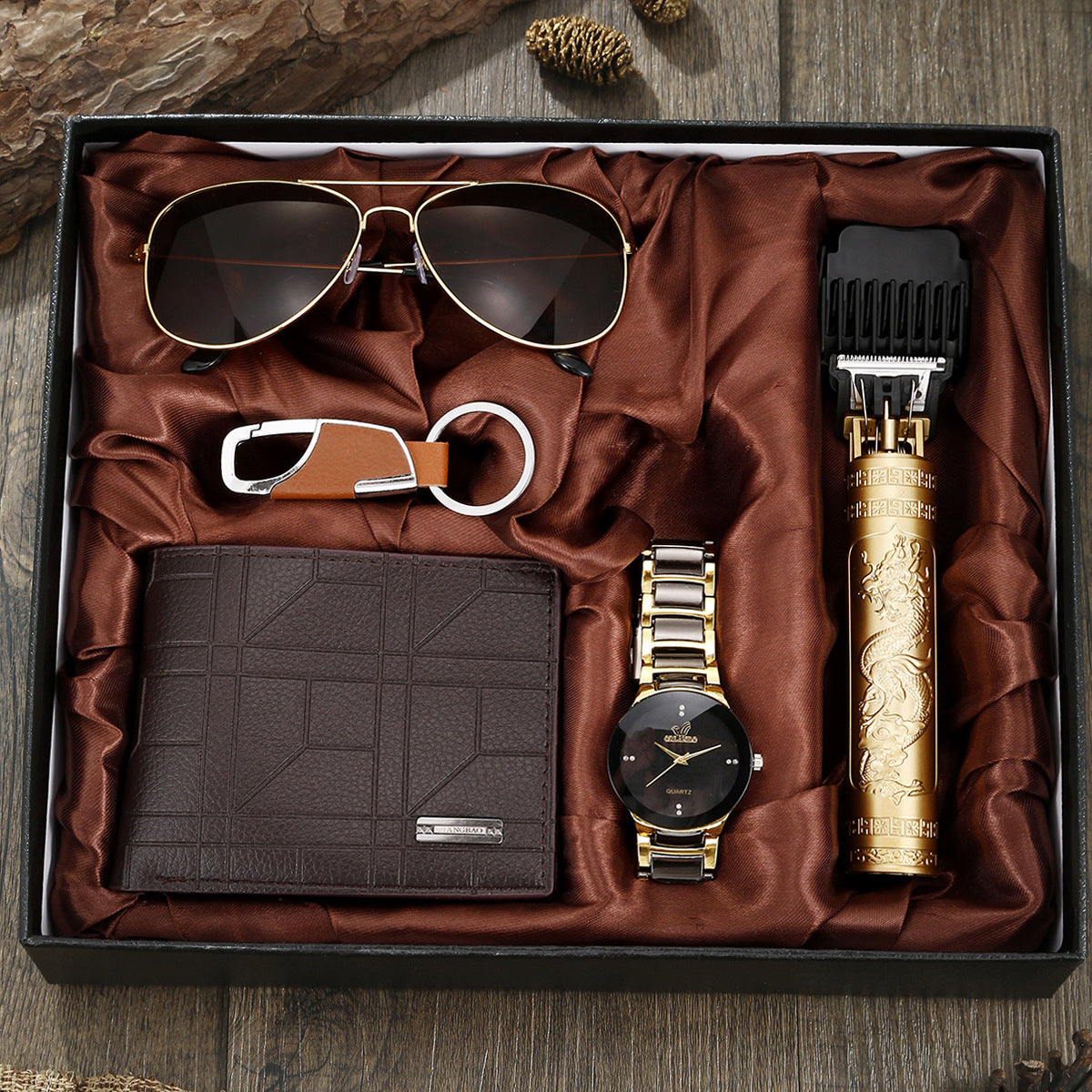 Quartz watch wallet razor 5-piece set