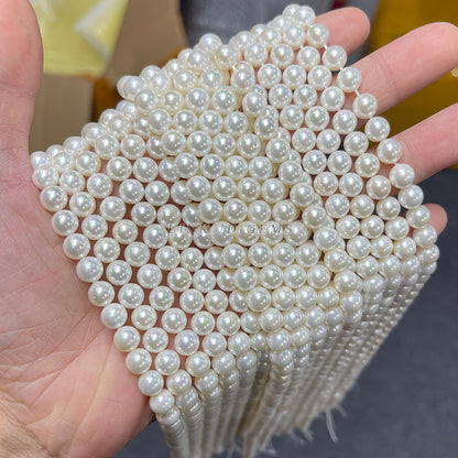 7A electroplated white bead round bead imitation pearl