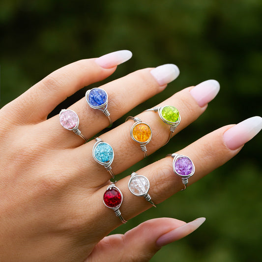 Anillo de acrílico de nicho vintage 